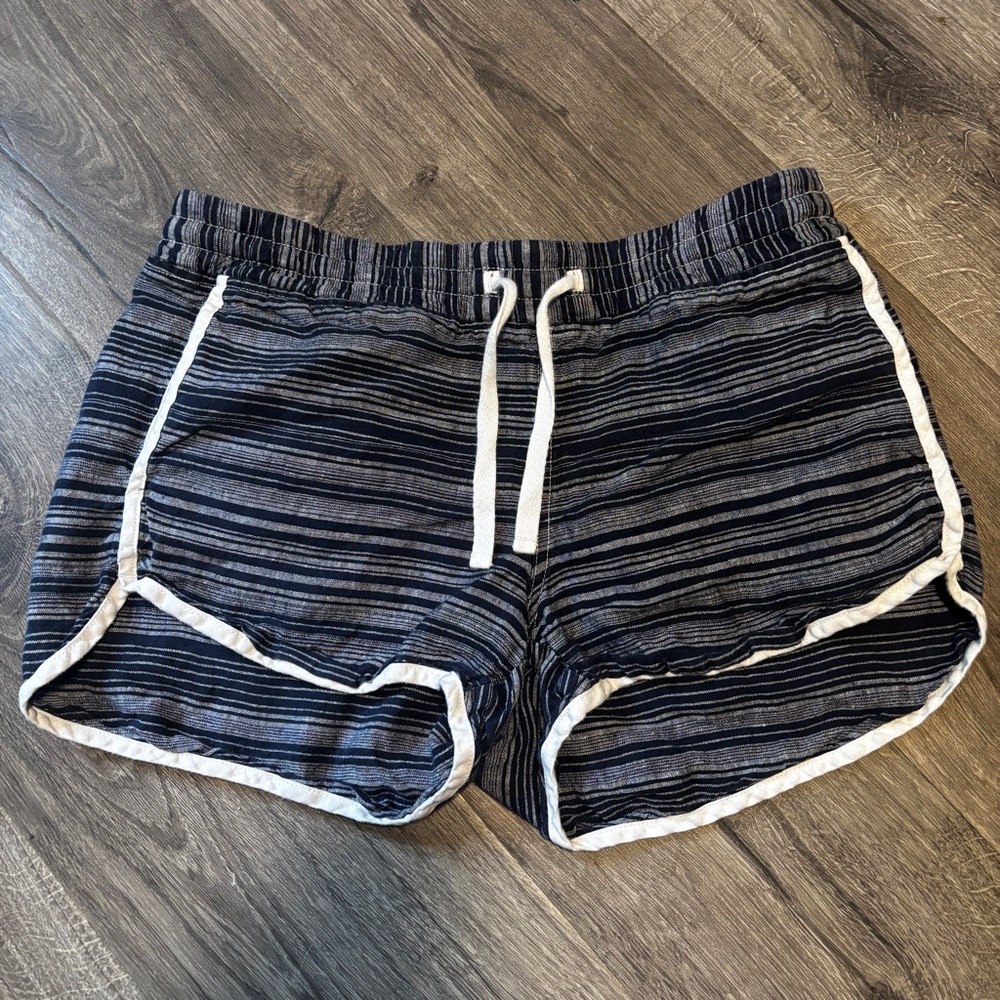 Athleta Navy and White Striped Athletic Shorts